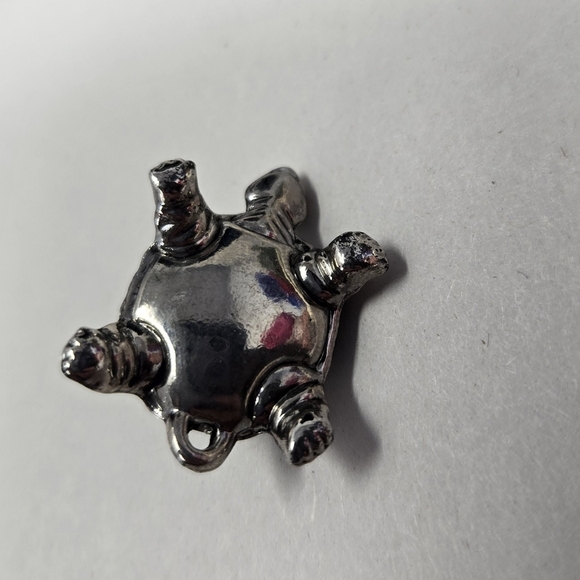 Ganz Miniature Lucky Little Turtle Pendant Silvertone-Green Put On Chain Charm - Picture 6 of 11